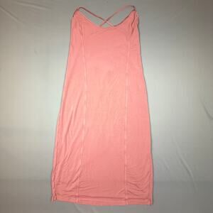 Victoria’s Secret Pink Strappy Back Lace Up Midi Slip Dress XL